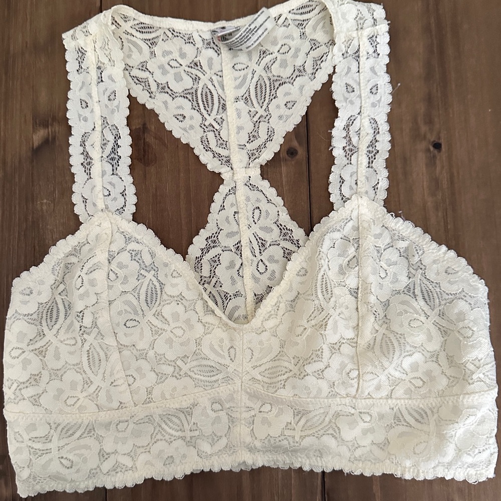 Intamately Free People Bralette Purple Lace Racer Back Size Small
